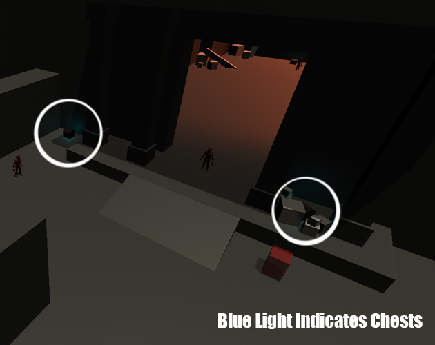 Blue lights will guide the players towards where chests lay.