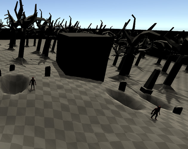 The graveyard feels huge, A design choice to mix it up from the tight hallways on the previous area.