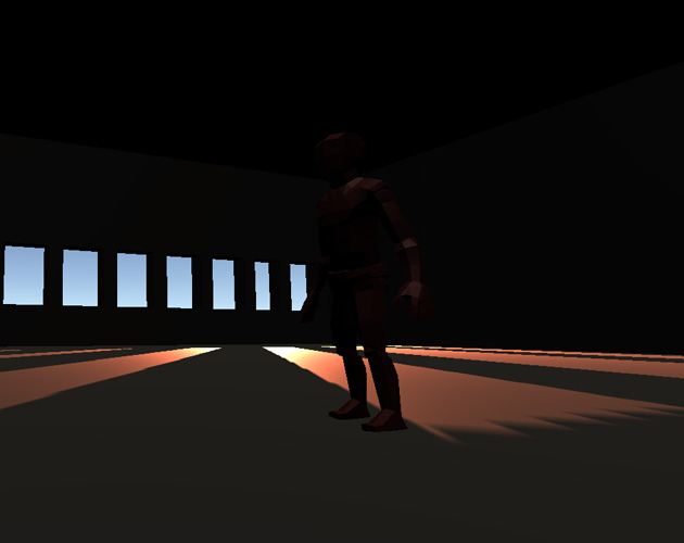 The boss of this area is not fleshed out in this demo but you can imagine that the size of this room could house something even bigger and more freightning. It resembles a bigger version of the central hallway to create a bigger sense of power that the boss has.