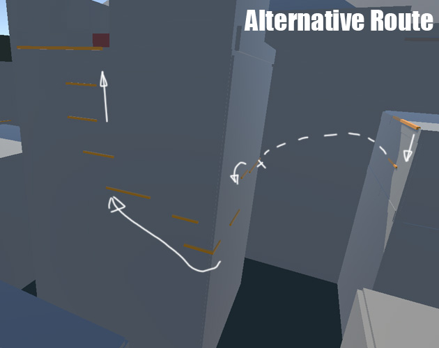 The rooftops start with two ways, one not so obvious way is the additional route.